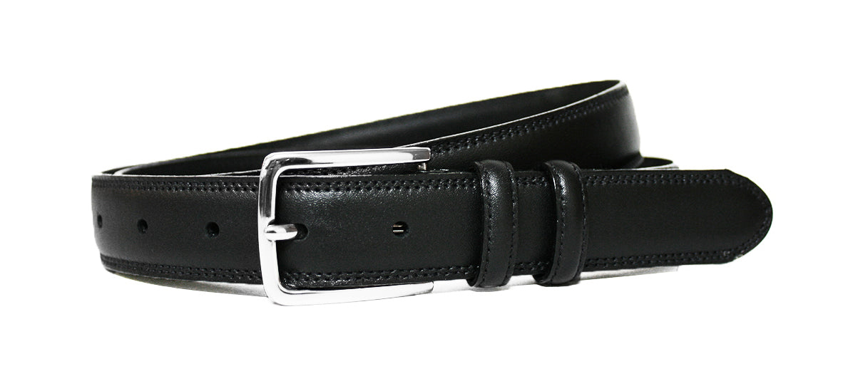 Officina del Poggio Dallas Belt - 30mm - Black Leather