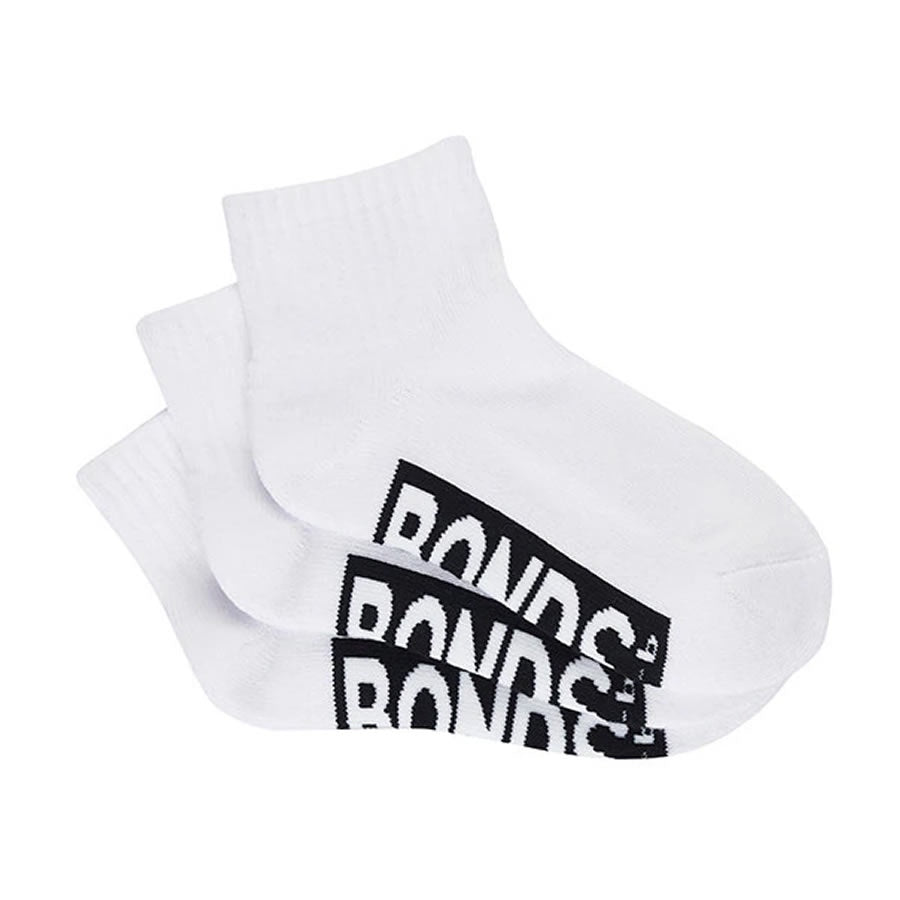 Bonds Logo 1/4 Crew Socks 3pk