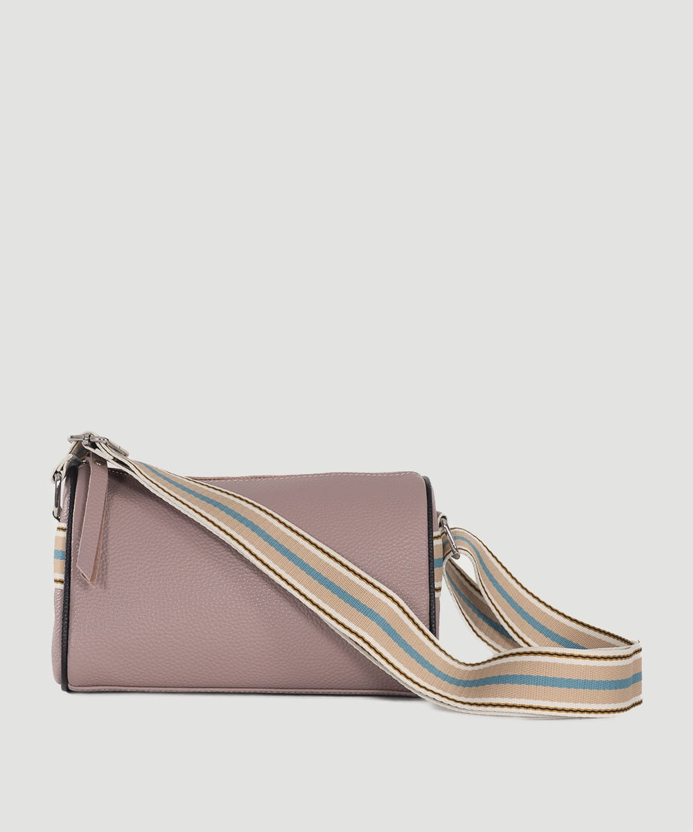 Sassy Duck Napoli Leather Cross Body Bag Dusty Pink