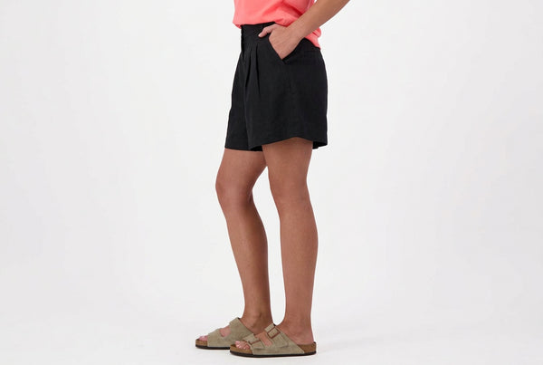 Swanndri Leila W Linen Shorts Black