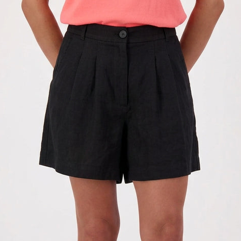 Swanndri Leila W Linen Shorts Black