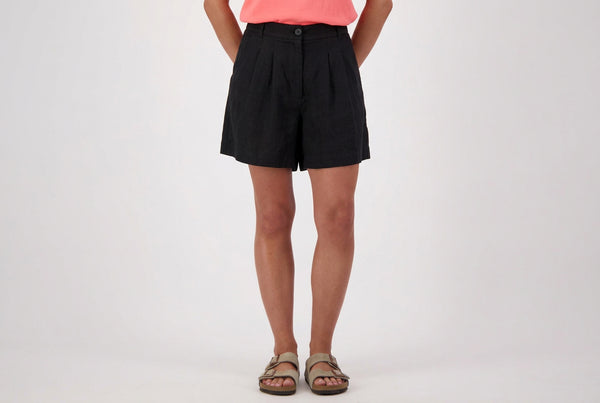 Swanndri Leila W Linen Shorts Black
