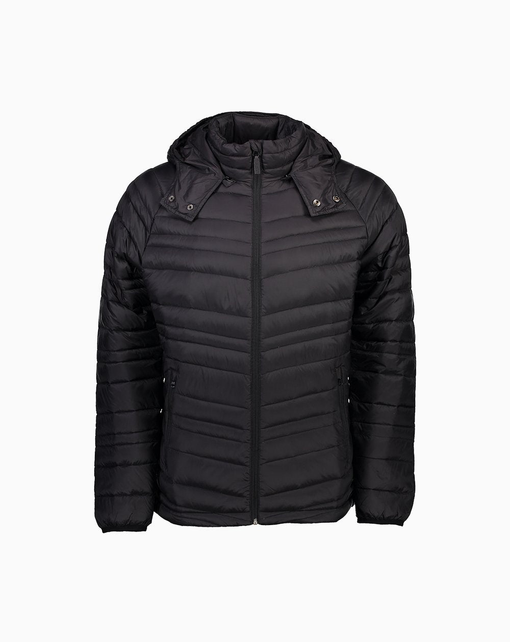 Moke Keith Puffer Jacket in Black. 90% down fill 