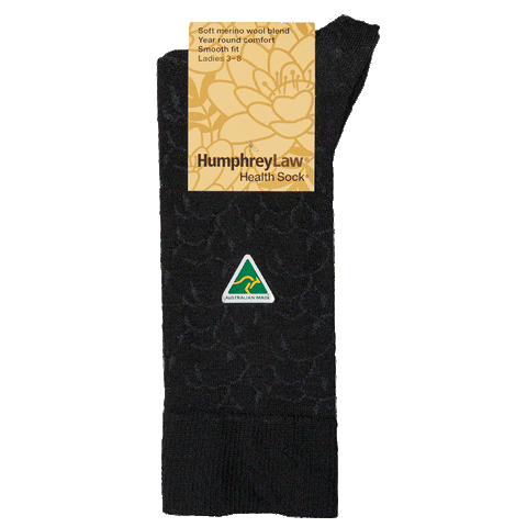 Humphrey Law Ladies "Wool" Health Sock Lace Vine Black