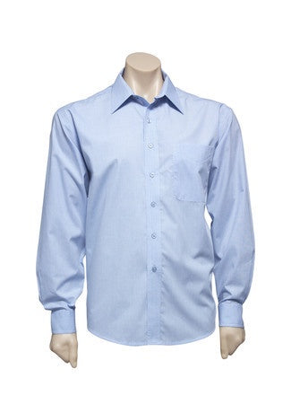 Micro Check LS Shirt-Sky