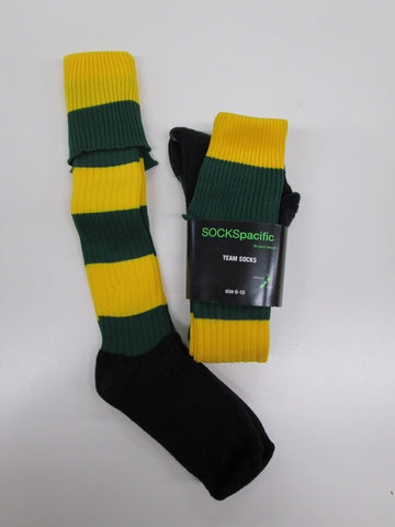 Green gold Rugby socks
