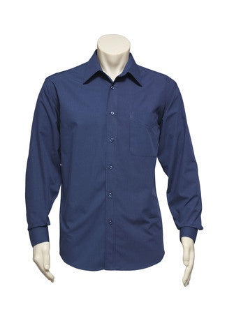 Micro Check LS Shirt-Navy