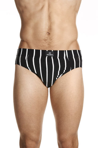 Jockey Sports Stripe Brief-Black