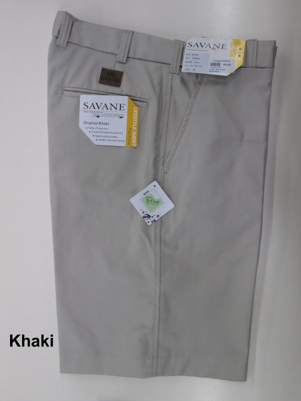 Savane Flat Front Dress Short-Khaki