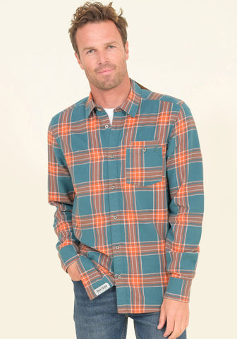 Brakeburn Orange Check L/S Shirt