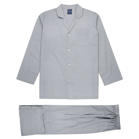 Men's Long Tradition Pyjamas Grey/Blue