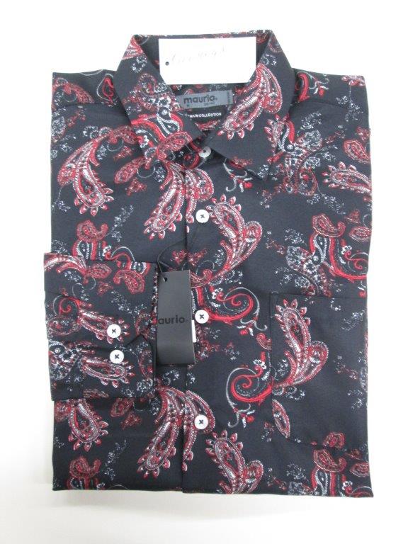 Maurio L/S Black Paisley Shirt