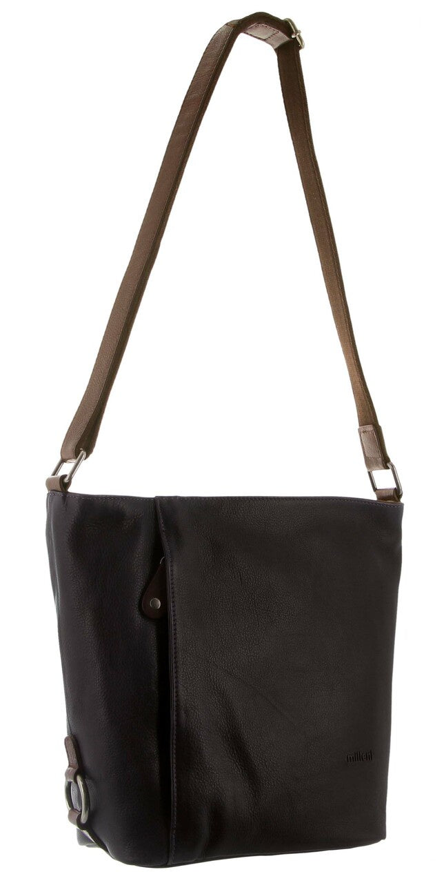 Milleni Leather Handbag Black/Chestnut