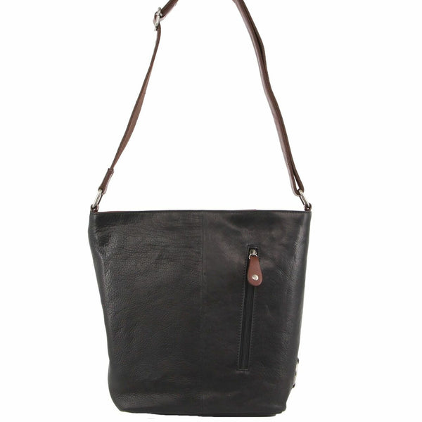 Milleni Leather Handbag Black/Chestnut
