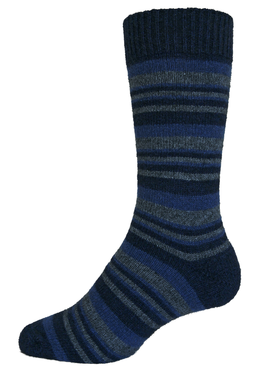 Merino Possum Mini Striped Sock Blue