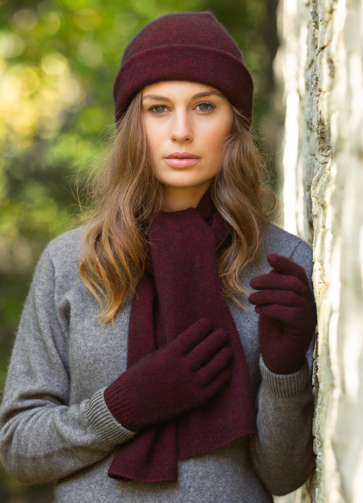 Merino Possum Scarf - Port