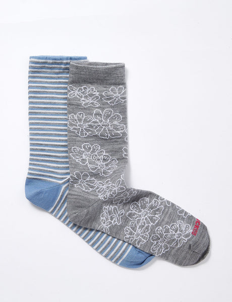 NZ Sock Co Merino Maerguerite Grey 2pk