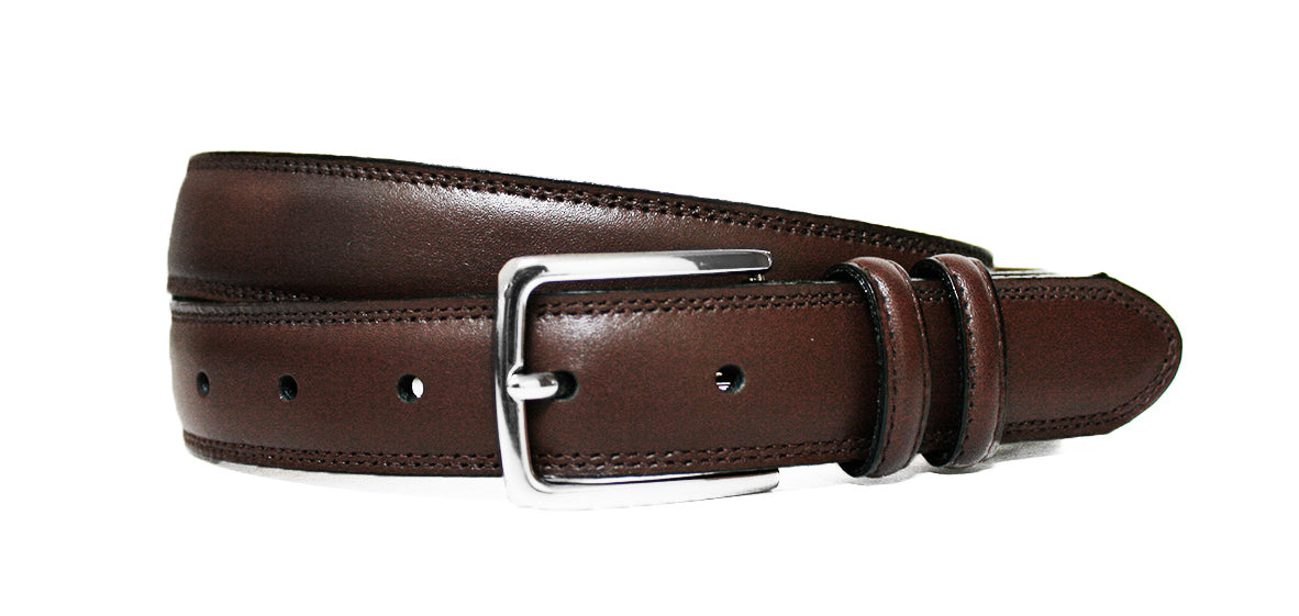Parisian Classic 30mm Leather Suit Belt-Brown