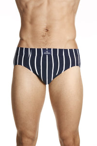 Jockey Sports Stripe Brief-Navy